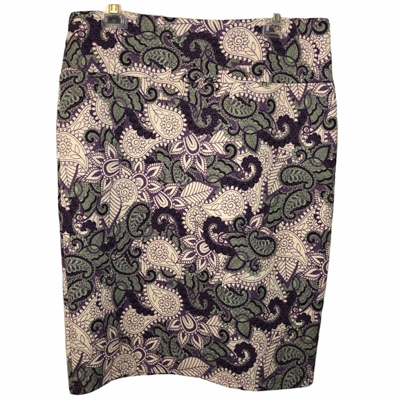 LuLaRoe Dresses & Skirts - LuLaRoe Purple and Green Floral Pencil Skirt XL